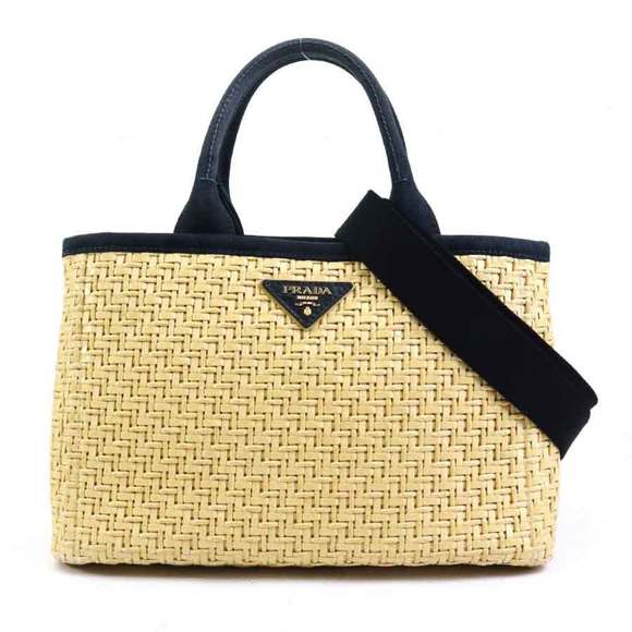 Prada Handbags - PRADA Black Straw Shoulder Bag